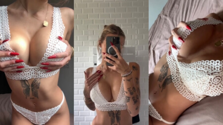 Ydrissia Hot White Lace Lingerie Teasing Video Leaks Borntobefuck