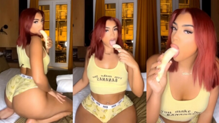 Mel Popss Banana Sucking and Twerk Teasing Video Leaks Borntobefuck