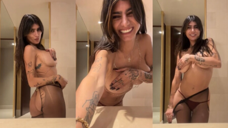 Mia Khalifa Hot Black Outfit Strip Nude Video Leaks Borntobefuck